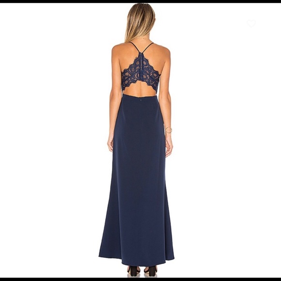 NEW Lovers+Friends Helena Gown Lace Blue 0 - Picture 3 of 9